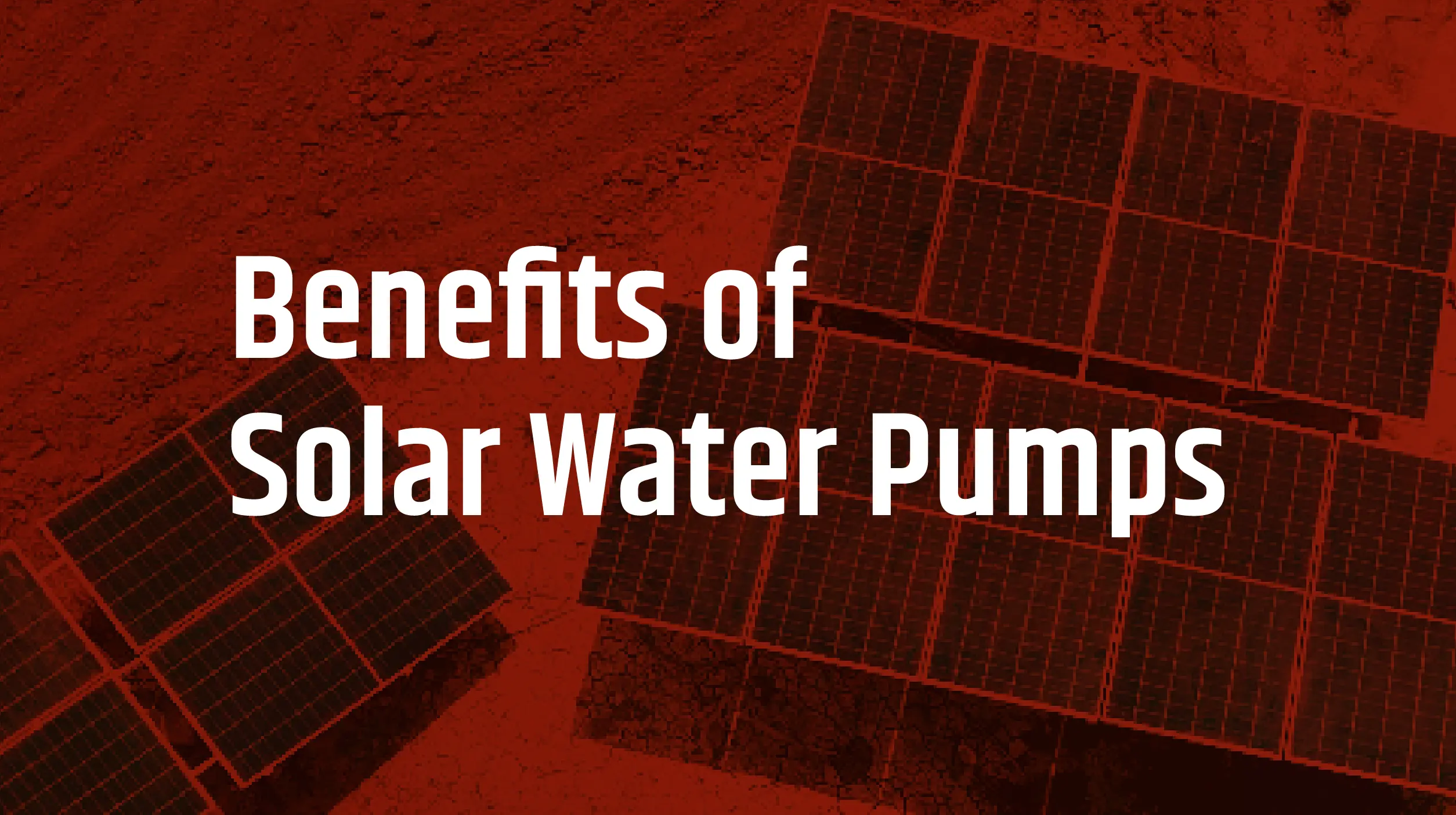 Benefits of solar water pump usage